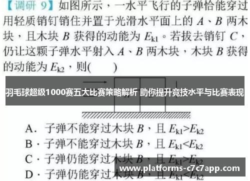 羽毛球超级1000赛五大比赛策略解析 助你提升竞技水平与比赛表现