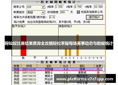阿仙奴比赛结果查询全攻略轻松掌握每场赛事动态与数据统计